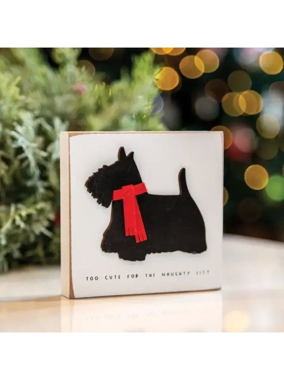 ($3) Too Cute For the Naughty List Dog Block
